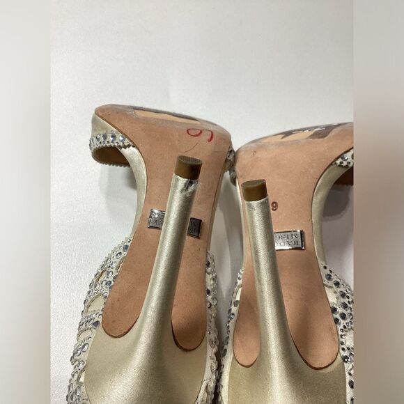 Badgley Mischka beige Roxy Ankle Strap Rhinestone Kelly Wedding sandal Size 6 - Picture 11 of 16